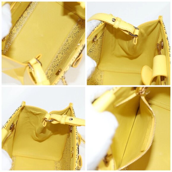 Salvatore Ferragamo Vala Chain Bag Leather 2way Yellow Gold Auth 132893V - Picture 16 of 16